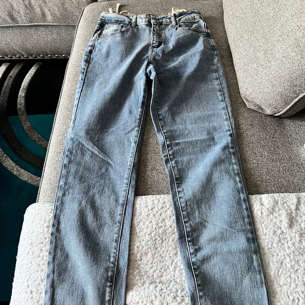Tie back denim jeans